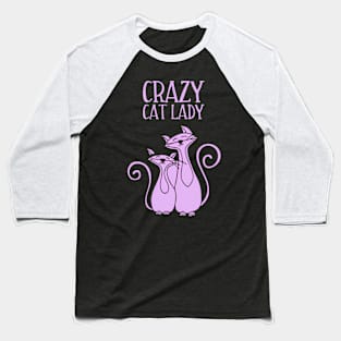 Crazy Cat Lady For Cat Purple Baseball T-Shirt